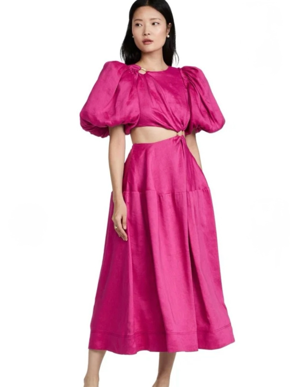AJE VANADES CUTOUT RING MIDI DRESS SIZE AUS 6 / US 2